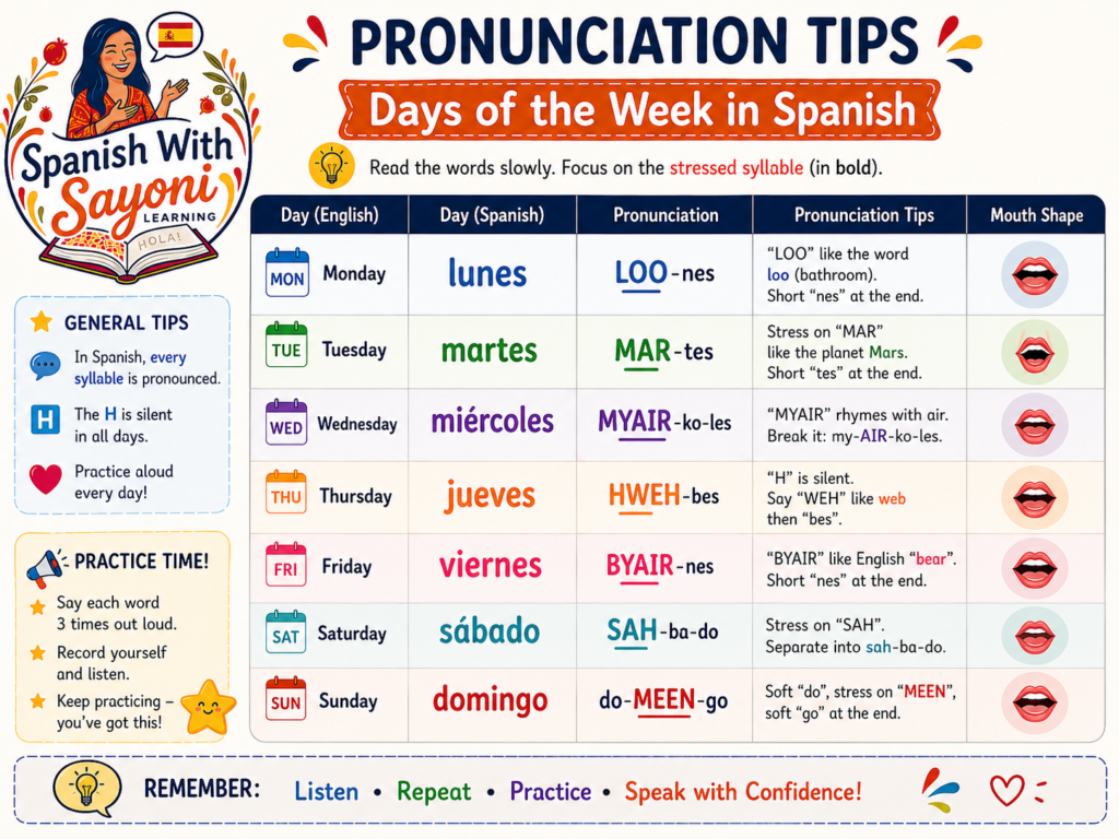Pronunciation Days Of The Week 1024x768
